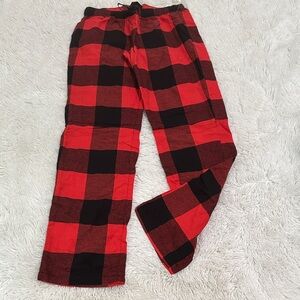 red and black plaid womens pj pants